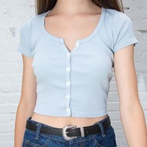 Light Blue Zelly Crop Top - Brandy Melville